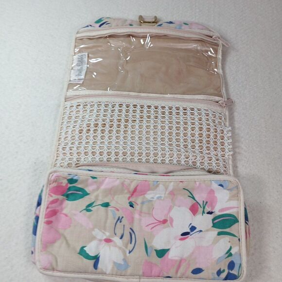 Diane Von Furstenberg (DVF) Quilted Floral Travel Makeup Bag 3 Section Case - Picture 4 of 15